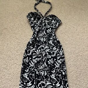 Nine West Black and White Strapless Dress